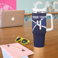 Custom Scotland Football Tumbler With Handle Tartan Patchwork Pattern Scottish Saltire Flag Style