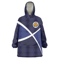 Custom Scotland Football Wearable Blanket Hoodie Tartan Patchwork Pattern Scottish Saltire Flag Style