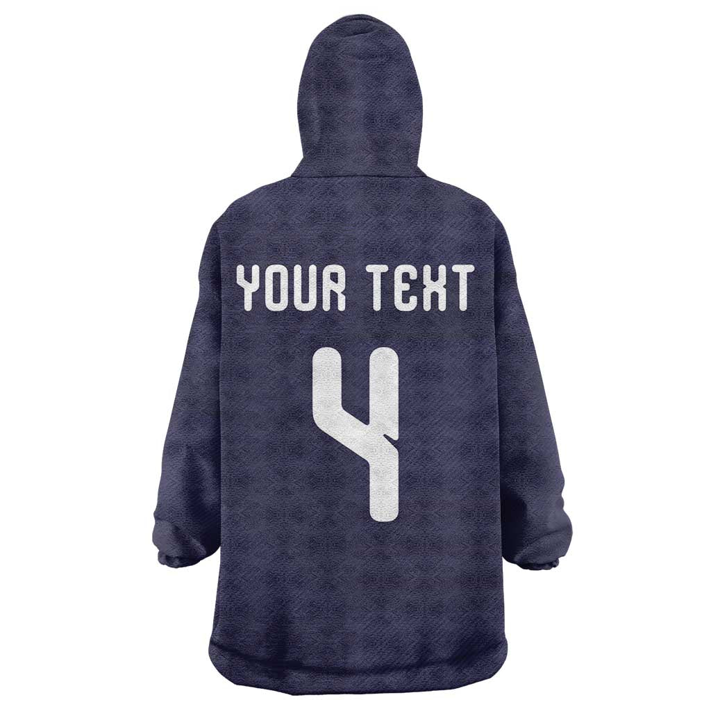 Custom Scotland Football Wearable Blanket Hoodie Tartan Patchwork Pattern Scottish Saltire Flag Style