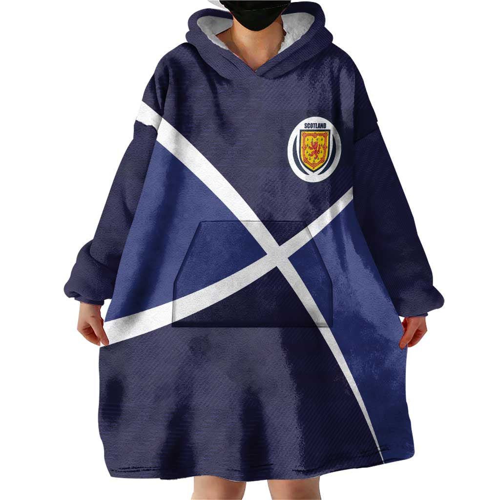 Custom Scotland Football Wearable Blanket Hoodie Tartan Patchwork Pattern Scottish Saltire Flag Style