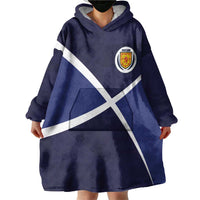 Custom Scotland Football Wearable Blanket Hoodie Tartan Patchwork Pattern Scottish Saltire Flag Style