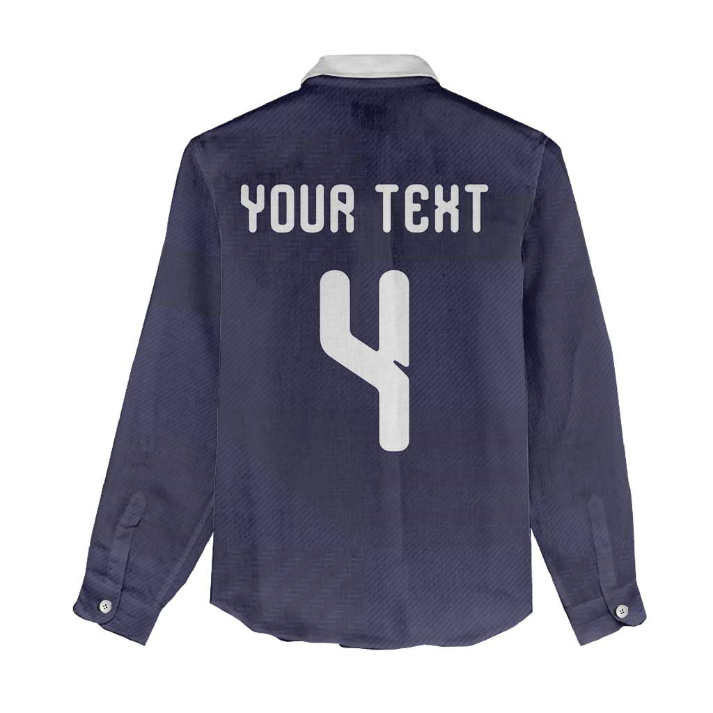 Custom Scotland Football Women Casual Shirt Tartan Patchwork Pattern Scottish Saltire Flag Style