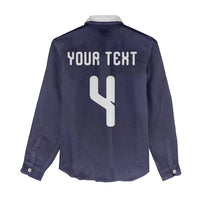 Custom Scotland Football Women Casual Shirt Tartan Patchwork Pattern Scottish Saltire Flag Style