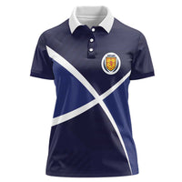 Custom Scotland Football Women Polo Shirt Tartan Patchwork Pattern Scottish Saltire Flag Style