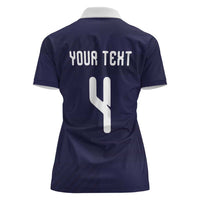 Custom Scotland Football Women Polo Shirt Tartan Patchwork Pattern Scottish Saltire Flag Style
