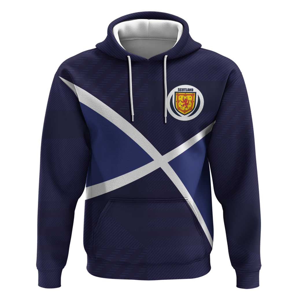Custom Scotland Football Zip Hoodie Tartan Patchwork Pattern Scottish Saltire Flag Style