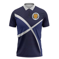 Custom Scotland Football Zipper Polo Shirt Tartan Patchwork Pattern Scottish Saltire Flag Style
