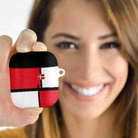 Denmark Football AirPods Case White Grunge Line and Rune Inspired Sporty Style