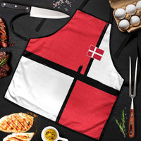 Denmark Football Apron White Grunge Line and Rune Inspired Sporty Style