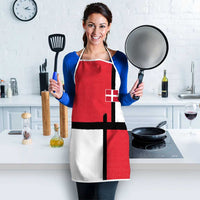 Denmark Football Apron White Grunge Line and Rune Inspired Sporty Style