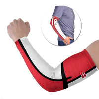 Custom Denmark Football Arm Sleeves White Grunge Line and Rune Inspired Sporty Style