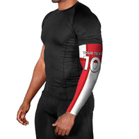 Custom Denmark Football Arm Sleeves White Grunge Line and Rune Inspired Sporty Style