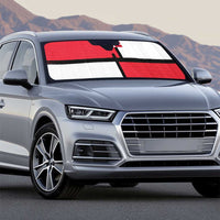 Denmark Football Auto Sun Shade White Grunge Line and Rune Inspired Sporty Style