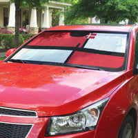 Denmark Football Auto Sun Shade White Grunge Line and Rune Inspired Sporty Style