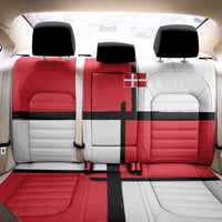 Denmark Football Back Car Seat Cover White Grunge Line and Rune Inspired Sporty Style