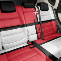 Denmark Football Back Car Seat Cover White Grunge Line and Rune Inspired Sporty Style