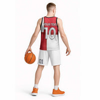 Custom Denmark Football Basketball Jersey White Grunge Line and Rune Inspired Sporty Style