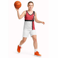 Custom Denmark Football Basketball Jersey White Grunge Line and Rune Inspired Sporty Style