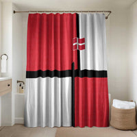 Denmark Football Bathroom Set White Grunge Line and Rune Inspired Sporty Style