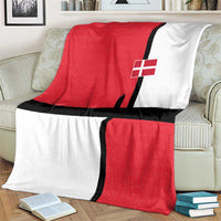 Denmark Football Blanket White Grunge Line and Rune Inspired Sporty Style