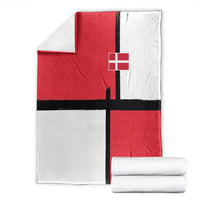 Denmark Football Blanket White Grunge Line and Rune Inspired Sporty Style