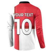 Custom Denmark Football Button Sweatshirt White Grunge Line and Rune Inspired Sporty Style