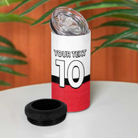 Custom Denmark Football 4 in 1 Can Cooler Tumbler White Grunge Line and Rune Inspired Sporty Style