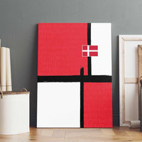 Denmark Football Canvas Wall Art White Grunge Line and Rune Inspired Sporty Style