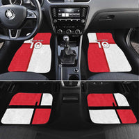 Custom Denmark Football Car Mats White Grunge Line and Rune Inspired Sporty Style