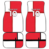 Custom Denmark Football Car Mats White Grunge Line and Rune Inspired Sporty Style