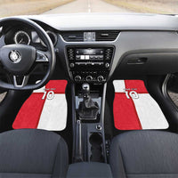 Custom Denmark Football Car Mats White Grunge Line and Rune Inspired Sporty Style