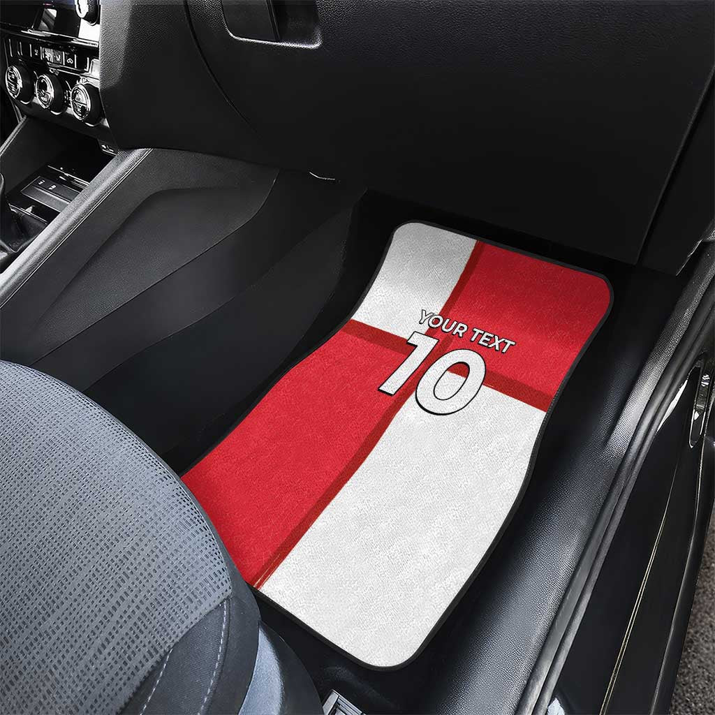 Custom Denmark Football Car Mats White Grunge Line and Rune Inspired Sporty Style