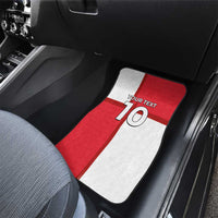 Custom Denmark Football Car Mats White Grunge Line and Rune Inspired Sporty Style