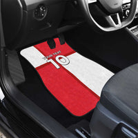 Custom Denmark Football Car Mats White Grunge Line and Rune Inspired Sporty Style