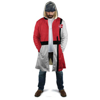 Custom Denmark Football Cloak White Grunge Line and Rune Inspired Sporty Style