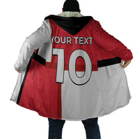 Custom Denmark Football Cloak White Grunge Line and Rune Inspired Sporty Style