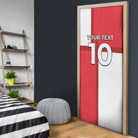Custom Denmark Football Door Cover White Grunge Line and Rune Inspired Sporty Style