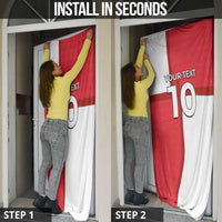 Custom Denmark Football Door Cover White Grunge Line and Rune Inspired Sporty Style