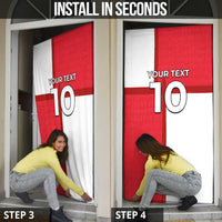 Custom Denmark Football Door Cover White Grunge Line and Rune Inspired Sporty Style