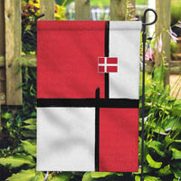 Denmark Football Garden Flag White Grunge Line and Rune Inspired Sporty Style