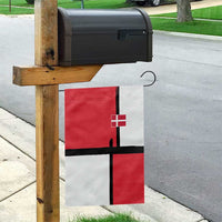 Denmark Football Garden Flag White Grunge Line and Rune Inspired Sporty Style