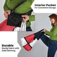 Denmark Football Grocery Bag White Grunge Line and Rune Inspired Sporty Style
