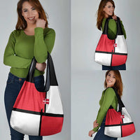 Denmark Football Grocery Bag White Grunge Line and Rune Inspired Sporty Style