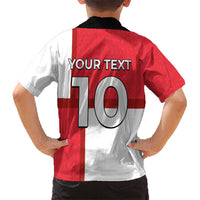 Custom Denmark Football Hawaiian Shirt White Grunge Line and Rune Inspired Sporty Style