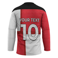 Custom Denmark Football Hockey Jersey White Grunge Line and Rune Inspired Sporty Style