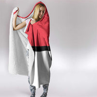 Denmark Football Hooded Blanket White Grunge Line and Rune Inspired Sporty Style