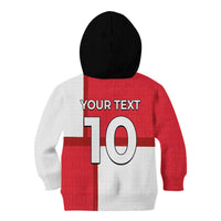 Custom Denmark Football Kid Hoodie White Grunge Line and Rune Inspired Sporty Style