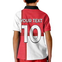 Custom Denmark Football Kid Polo Shirt White Grunge Line and Rune Inspired Sporty Style