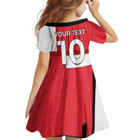Custom Denmark Football Kid Short Sleeve Dress White Grunge Line and Rune Inspired Sporty Style