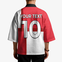 Custom Denmark Football Kimono White Grunge Line and Rune Inspired Sporty Style